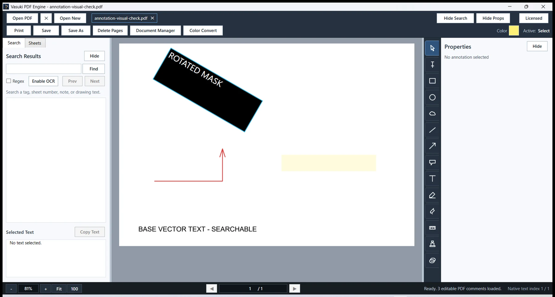 Vasuki PDF Engine with a neutral synthetic markup test document